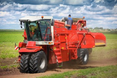 Modern agricultural machinery for planting and harvesting vegeta
