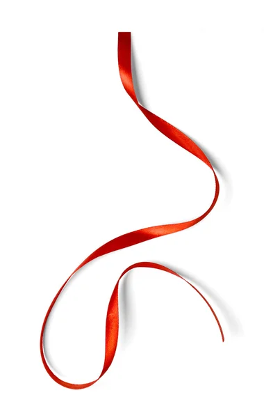 Red silk ribbon — Stock Photo, Image