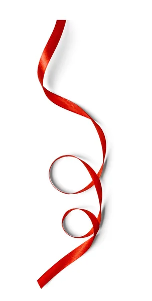 Curly red ribbon — Stock Photo, Image