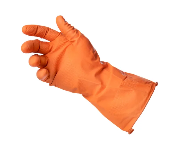 Oranžové gumové rukavice — Stock fotografie