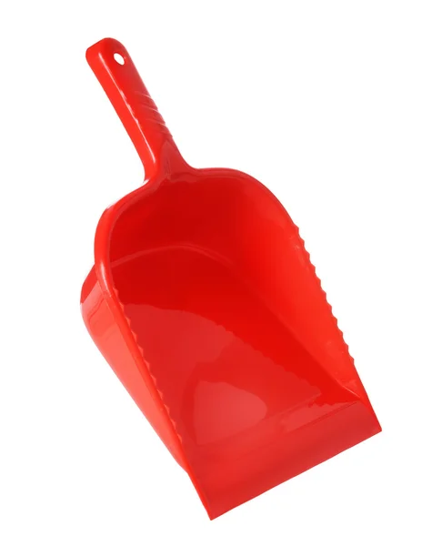 Pá de plástico vermelho — Fotografia de Stock