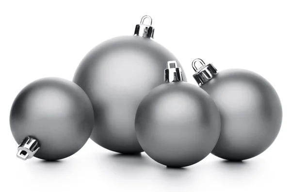 Groupe de boules de Noël en argent — Photo