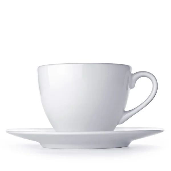 Taza blanca con platillo — Foto de Stock