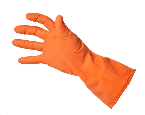 Oranžové gumové rukavice — Stock fotografie