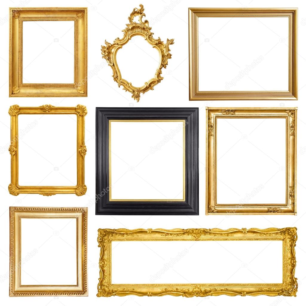 Set of golden vintage frames