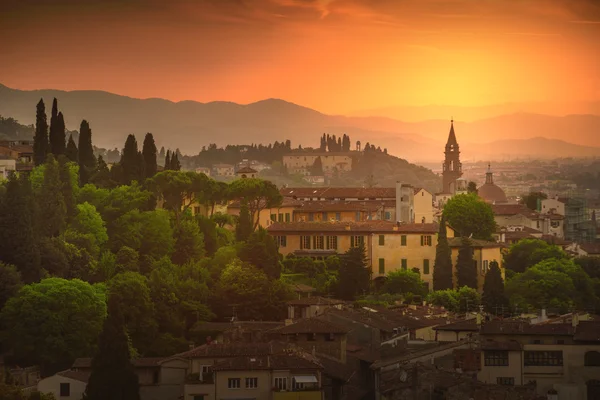 Vacker solnedgång i Florens — Stockfoto