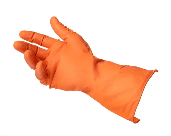 Oranje rubberen handschoen — Stockfoto