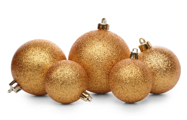 Group of golden christmas balls — Stock Photo, Image
