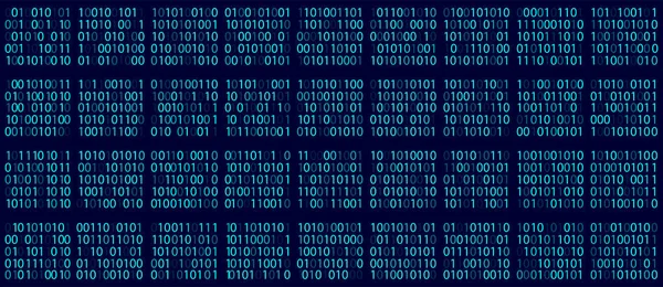 Binärer Computercode Blaue Matrix Aus Nullen Und Einsen Abstrakter Digitaler — Stockvektor