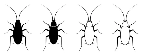 Karaluchy Ikony Karaluchów Ustawione Izolowany Płaski Symbol Ikony Ilustracja Wektora — Wektor stockowy