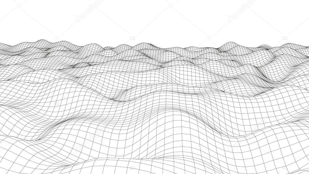 Vector perspective grid. Abstract background of multiple lines.