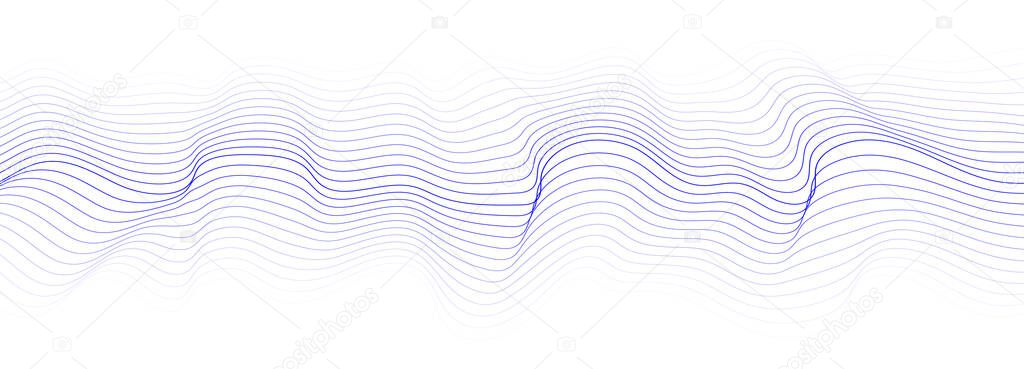 Abstract dynamic wave of lines. Perspective grid. Big data. Network. Digital background. vector