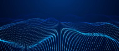 Soyut dinamik çizgi dalgaları. Parlak ağ. Büyük veri. Dijital arkaplan.