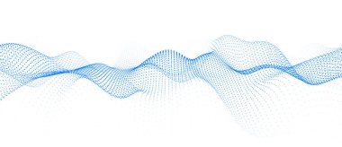 Soyut dinamik parçacık dalgası. Parlak noktalar ağı. Büyük veri. Dijital arkaplan.