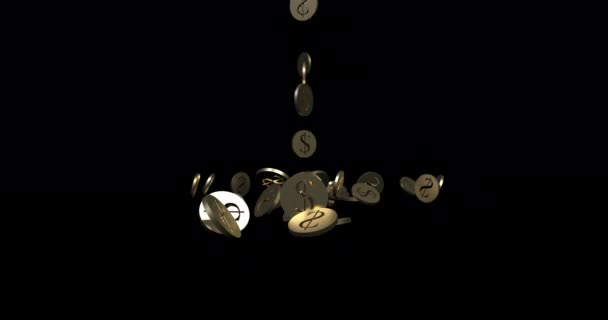 Dollar Symbol Animation Simulation Render — Stock Video