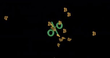 Bitcoin Sembol Animasyonu. 3d Simülasyon ve Hazırlama.