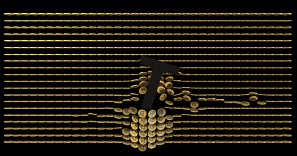 Bitcoin Symbol Animation Simulation Render — Stock Video