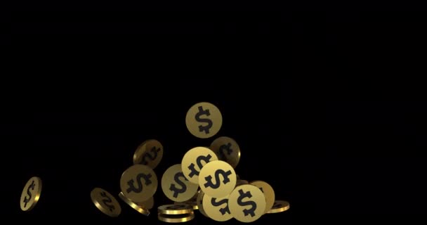 Dollar Symbol Animation Simulation Und Render — Stockvideo