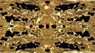 Altın akışı. 3d simülasyon ve oluşturma.