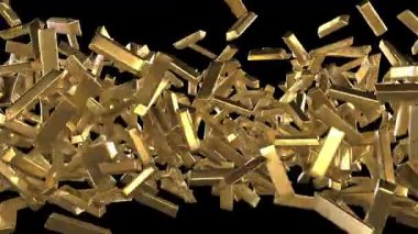 Bir yığın altın. 3d simülasyon ve oluşturma.