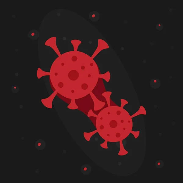 Covid Mutation Red Colored Coronavirus Closeup Microscopic View Evolution Prosses — Stock Vector