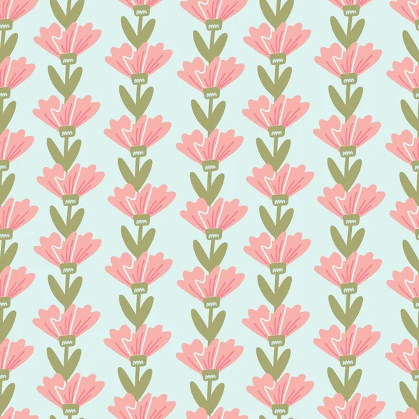 Flower Simple Minimalistic Seamless Pattern Graphic Design Paper Textile Print — Stock Vector