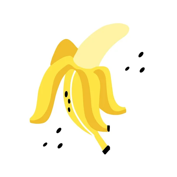 Банан Экзотические Тропические Свежие Фрукты Цельные Фрукты Белом Фоне Векторный — стоковый вектор