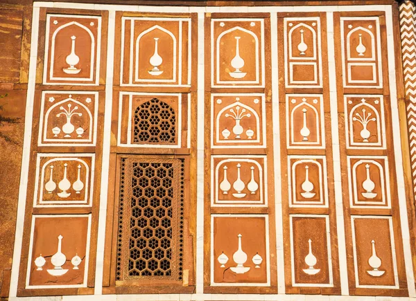 Detail Van Decoratie Geometrisch Patroon Muur Van Graf Itmad Daulah — Stockfoto