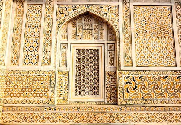 Detail Decoration Geometrically Patterned Wall Itmad Daulah Tomb Called Jewel — Stock Photo, Image