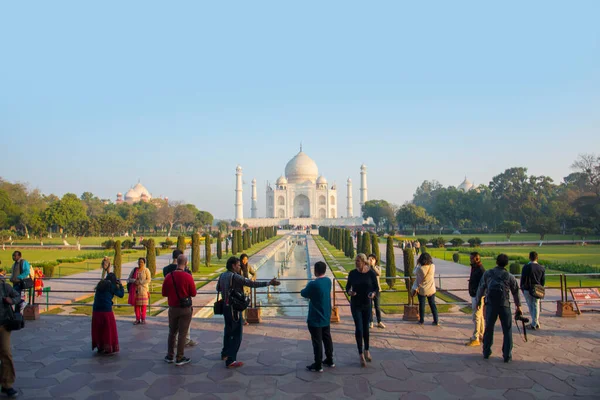 Agra India Febbraio 2018 Turisti Provenienti Dall India Tutto Mondo — Foto Stock