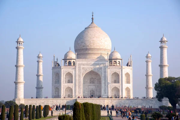 Pohled Taj Mahal Místo Světového Dědictví Unesco Agra Indie Taj — Stock fotografie