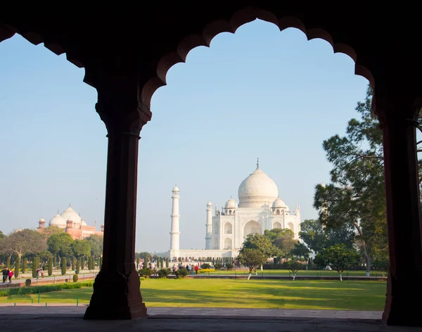 Pohled Taj Mahal Místo Světového Dědictví Unesco Agra Indie Taj — Stock fotografie