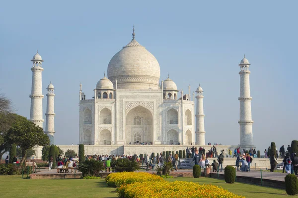 Widok Taj Mahal Wpisane Listę Światowego Dziedzictwa Unesco Agra Indie — Zdjęcie stockowe