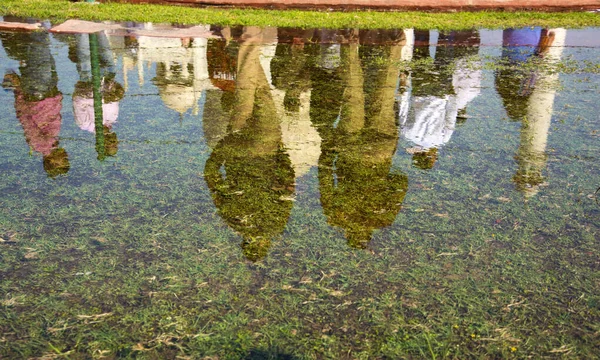 Вид Тадж Махал Єкт Всесвітньої Спадщини Юнеско Агрі Індія Тадж — стокове фото