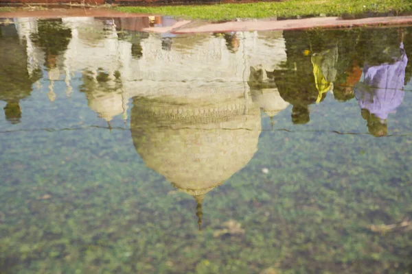 Вид Тадж Махал Єкт Всесвітньої Спадщини Юнеско Агрі Індія Тадж — стокове фото