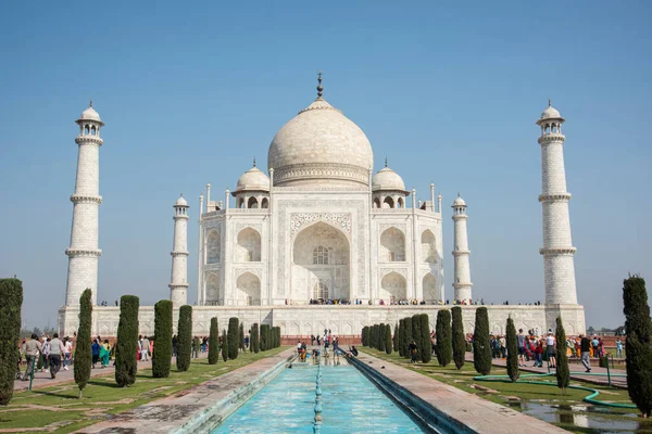 Pohled Taj Mahal Místo Světového Dědictví Unesco Agra Indie Taj — Stock fotografie