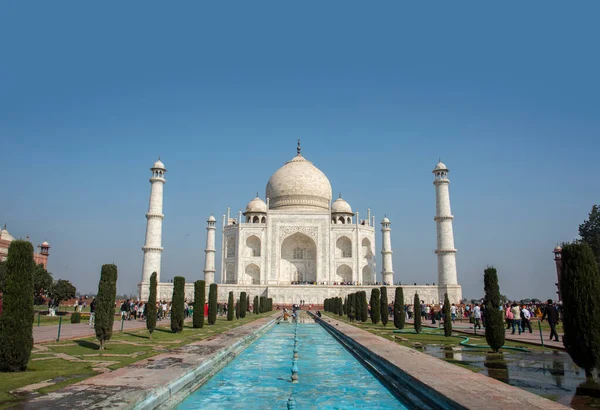 Pohled Taj Mahal Místo Světového Dědictví Unesco Agra Indie Taj — Stock fotografie