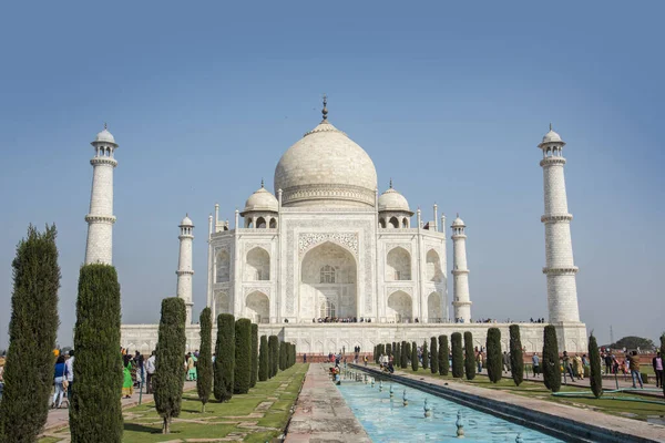 Pohled Taj Mahal Místo Světového Dědictví Unesco Agra Indie Taj — Stock fotografie