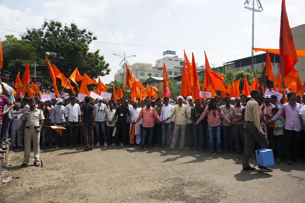 Amravati Maharashtra India 2016 Szeptember Tiltakozók Tüntetnek Maharashtrai Kormány Ellen — Stock Fotó