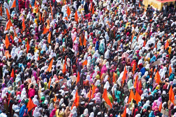 Amravati Maharashtra India September 2016 Protestanter Marscherar Människor Maratha Community — Stockfoto