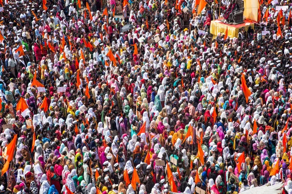 Amravati Maharashtra India September 2016 Protesters March People Maratha Community — Stock Photo, Image