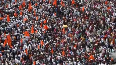 AMRAVATI, MAHARASHTRA, INDIA - 22 Eylül 2016: Maratha cemaati, Maharashtra hükümetine karşı halkı protesto yürüyüşü ve zulüm yasası değişiklikleri.