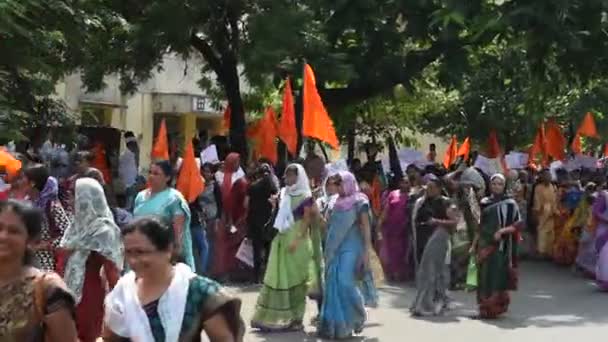 Amravati Maharashtra India September 2016 Demonstranten Protesteren Tegen Regering Van — Stockvideo