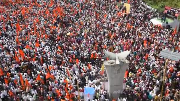Amravati Maharashtra India Septiembre 2016 Manifestantes Marchan Del Pueblo Maratha — Vídeos de Stock