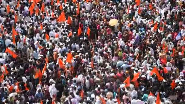 Amravati Maharashtra India Septiembre 2016 Manifestantes Marchan Del Pueblo Maratha — Vídeo de stock