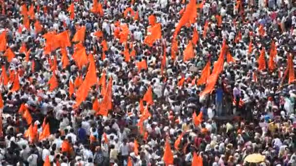 Amravati マハラシュトラ州 インド 9月2016 人々の抗議デモ行進マハラシュトラ州政府に対する抗議コミュニティへの予約と都市法の変更 — ストック動画