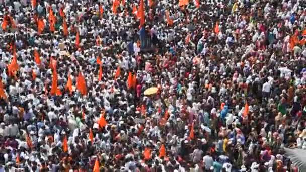 Amravati Maharashtra India Septiembre 2016 Manifestantes Marchan Del Pueblo Maratha — Vídeo de stock