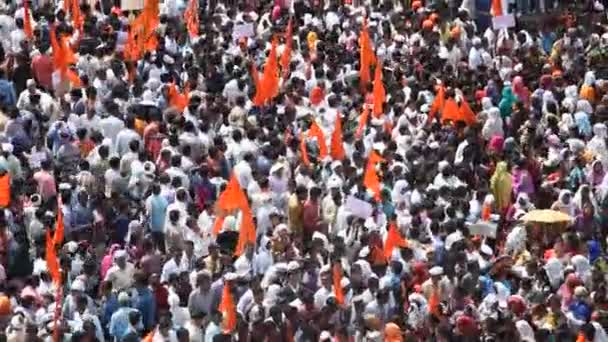 Amravati Maharashtra Inde Septembre 2016 Marche Des Manifestants Maratha Protestation — Video