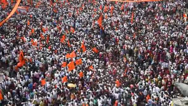 Amravati Maharashtra India September 2016 Protesters March People Maratha Community — 图库视频影像