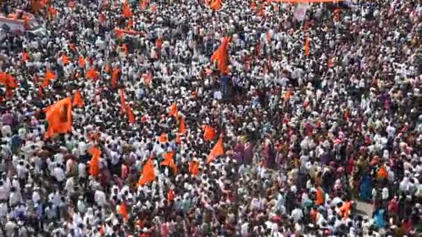 Amravati Maharashtra India September 2016 Protesters March People Maratha Community — Stock Video